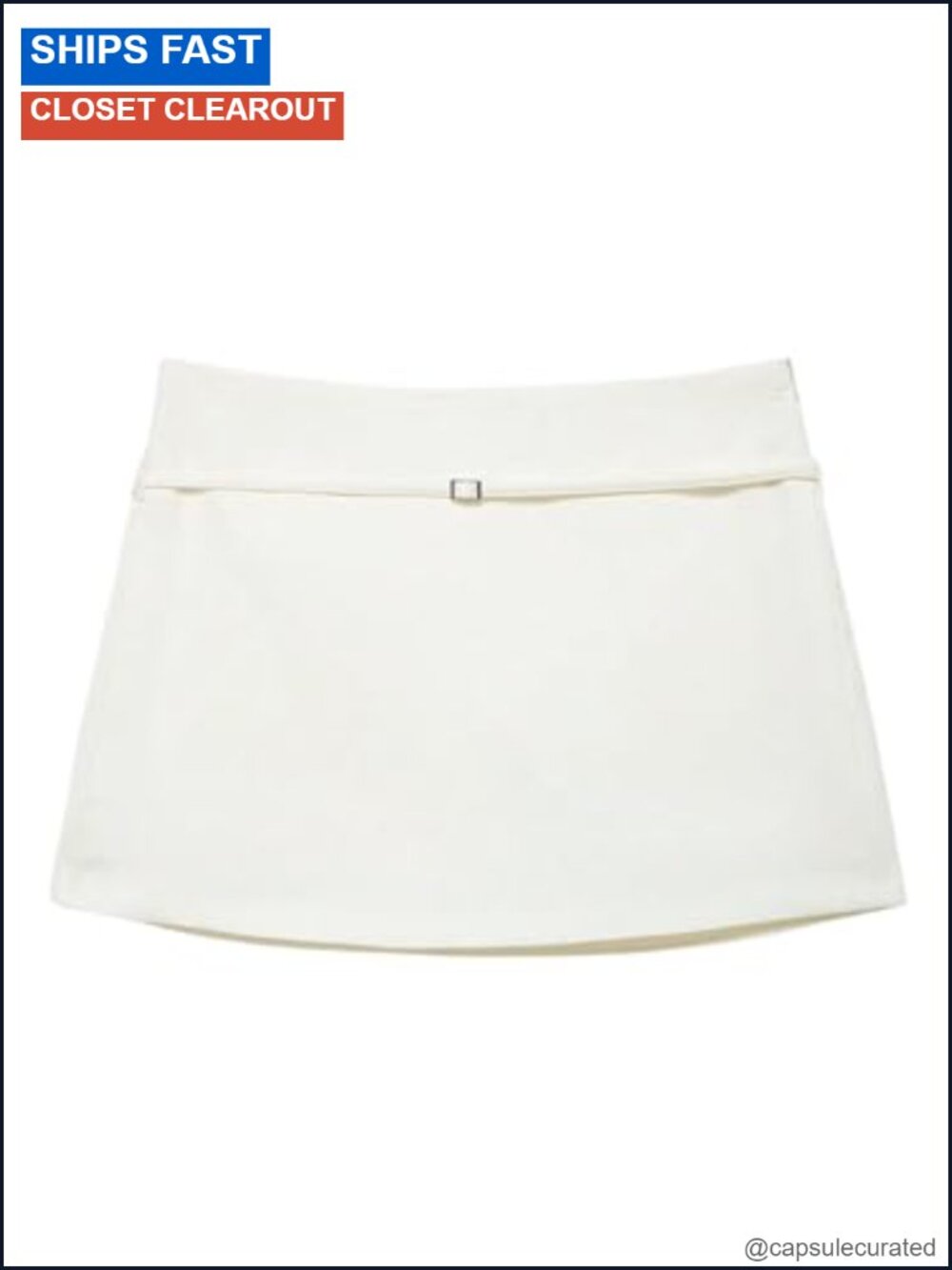 Women's Zip Up Skort Low Rise Mini Skirt A Line Belted Shorts Polyester